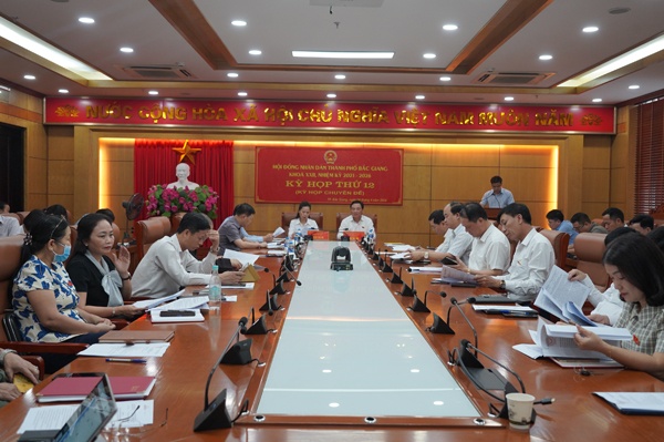 Kỳ họp thứ 12 (chuyên đề) HĐND thành phố Bắc Giang khoá XXII, nhiệm kỳ 2021-2026