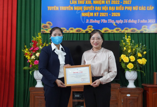 Hội Phụ nữ phường Hoàng Văn Thụ thông báo kết quả Đại hội đại biểu phụ nữ toàn quốc lần thứ XIII