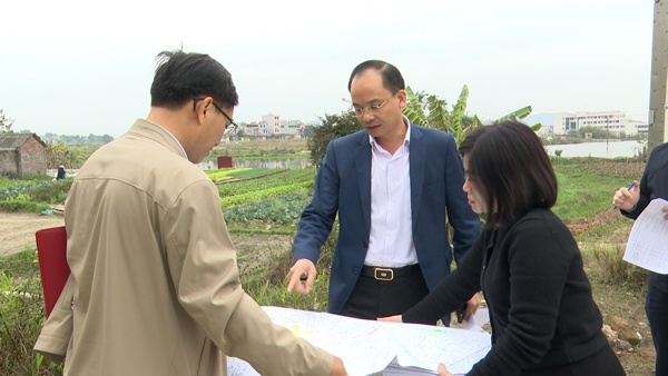 Chủ tịch UBND thành phố kiểm tra tiến độ một số dự án trọng điểm trên địa bàn xã Dĩnh Trì