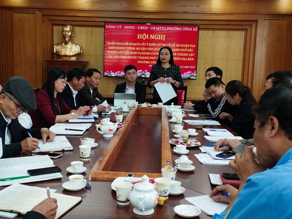 Phường Dĩnh Kế triển khai Kế hoạch lấy ý kiến cử tri về Đề án nhập địa giới hành chính huyện Yên...